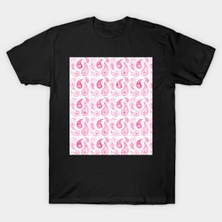 Hot pink watercolor paisley pattern T-Shirt